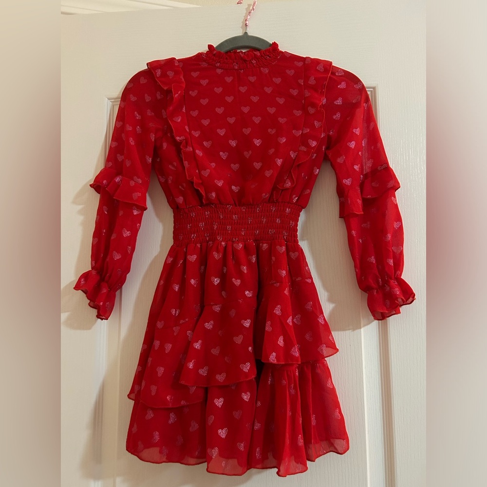 Aqua Girls Red Hearts Dress Size XS